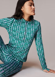 Abstract Wave Layered Legging